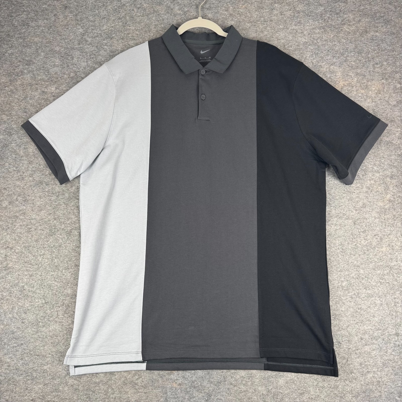 Nike Victory Golf Polo Shirt Colorblock Cotton Gray Mens Xl